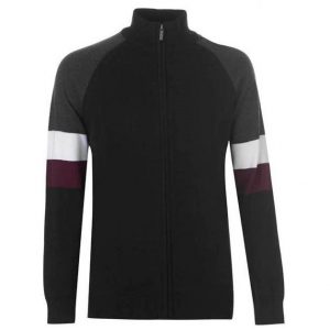 Full Zip Cut And Sew Knit jumper