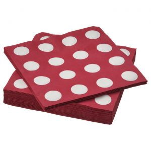 Paper Napkins Red Polka Dots