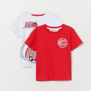 red 2 pack printed tshirts