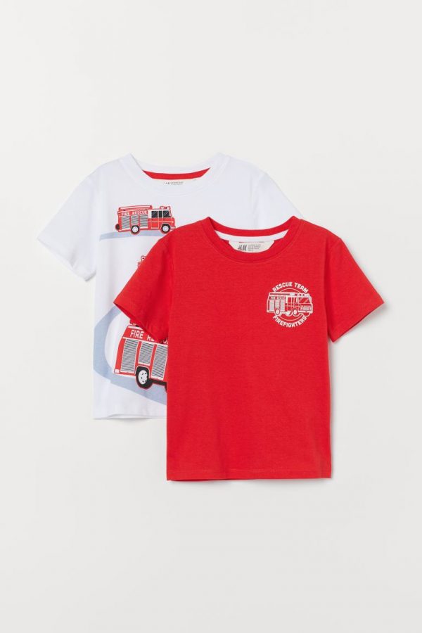red 2 pack printed tshirts