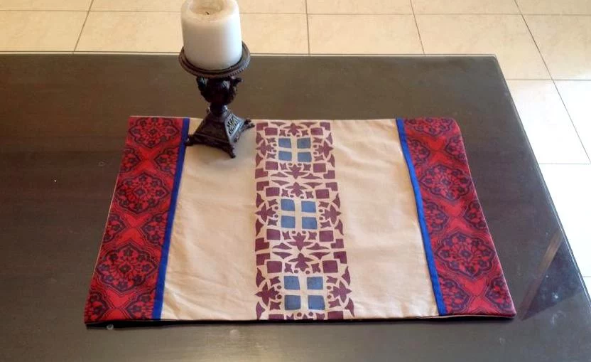 Ajrak Themed Screen Printed Mat With Border