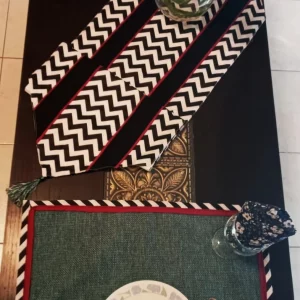 Green Jute Mat With Contrasting Edging