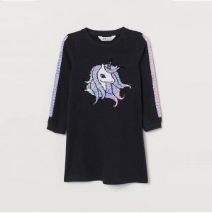 unicorn Sequin-embellished sweatshirt dress