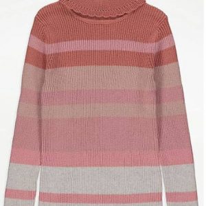 color block ribbed hi-neck jumper