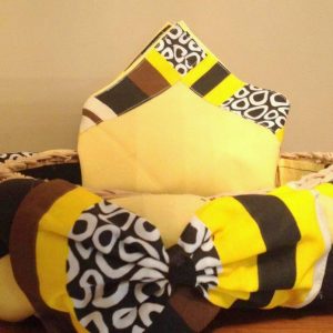 Printed Yellow & Brown Basket
