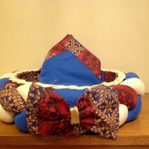 Royal Blue with Printed Bow Basket