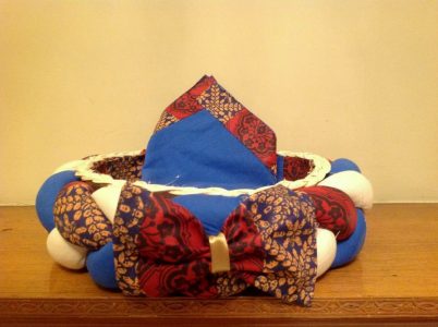 Royal Blue with Printed Bow Basket