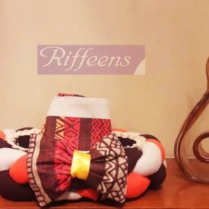 Orange & Brown Abstract Print Basket