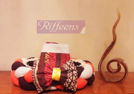 Orange & Brown Abstract Print Basket