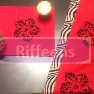 Red & Black Screen Printed Mat With Border