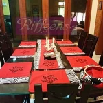 Red & Black Screen Printed Runner With Border