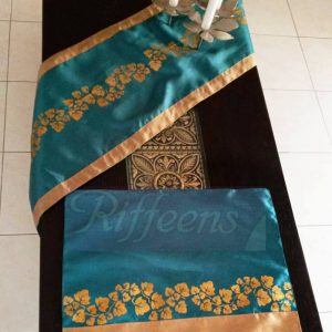 Teal & Golden Leaf Screen printed Mat