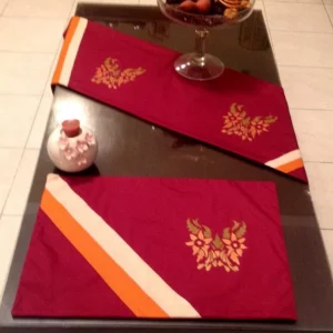 Maroon Floral Motif  Mat