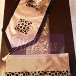 Beige & Navy Blue Screen Printed Mat