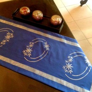 Royal Blue & Silver Screen Printed Runner