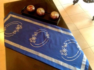 Royal Blue & Silver Screen Printed Runner
