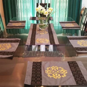 Grey Mat With Screen Printed Motif & Screen printed Patchwork