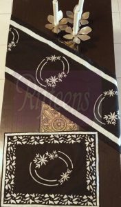 Black & Silver Screen Printed Runner