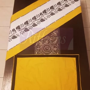 Yellow & White Screen Printed Runner