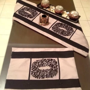 Silver Grey With Embroidered Motif Mat
