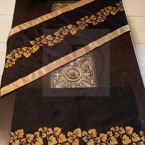 Black With Golden Leaf Printing Mat