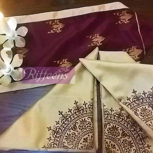 Maroon Cotton Silk Screen Printed Runner