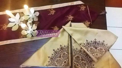 Maroon Cotton Silk Screen Printed Runner