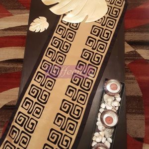 Golden & Black Emboss Printed Runner