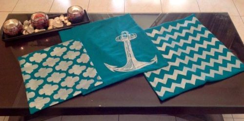 nautical themed screen printed covers
