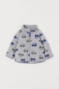 patterned fleece jacket