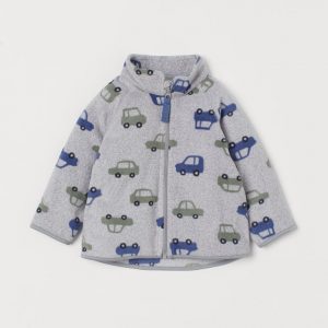 patterned fleece jacket