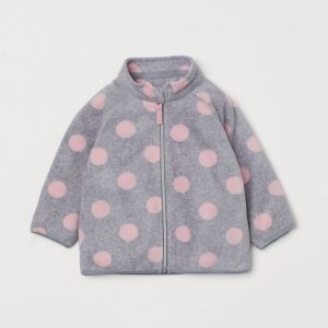 Spotted Patterned fleece jacket