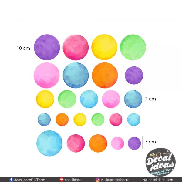 watercolor Rainbow dot stickers