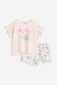 2-piece Printed Cotton Shorts Set