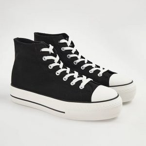 Black Chunky High Top Trainers
