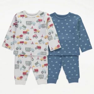 Digger Truck Long Sleeve Pyjamas 2 Pack