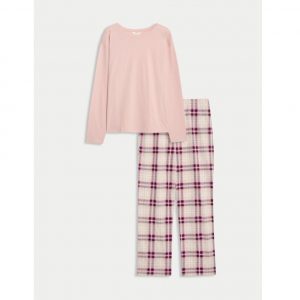 Pure Cotton Printed Pyjama Set - Pink