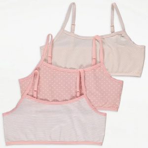 Pink Strappy Patterned Crop Tops 3 Pack