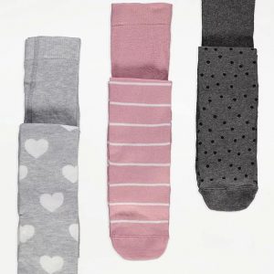 Heart Stripe Patterned Leggings 3 Pack