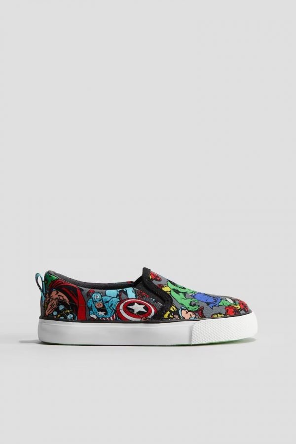 Marvel Comics Printed Slip-on Trainers