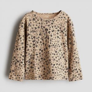 Printed Cotton Top - Brown/Floral