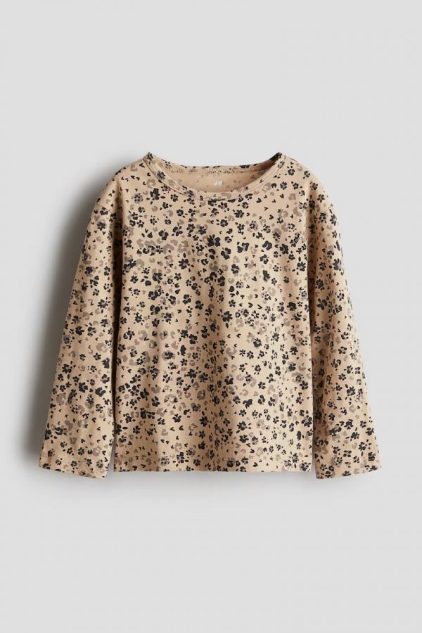 Printed Cotton Top - Brown/Floral