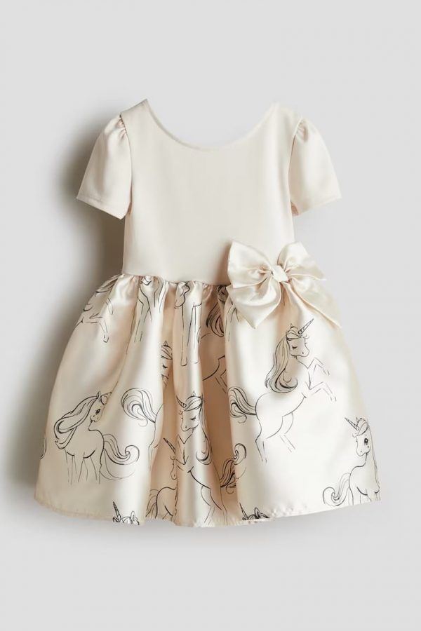 Flared-Skirt Dress - Cream/Unicorn