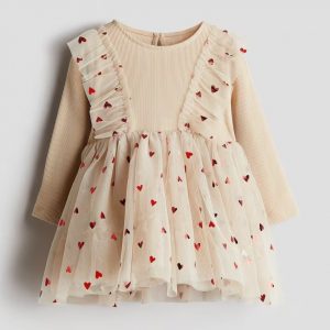 Tulle-Skirt Jersey Dress