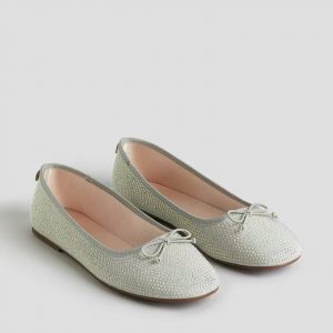 Ballet Pumps - Light greige/Rhinestones