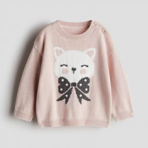 Jacquard-Knit Jumper - Light Pink