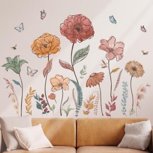 Boho Floral Wall Stickers Set