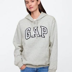 Gap Logo Hoodie - Light Heather Gray