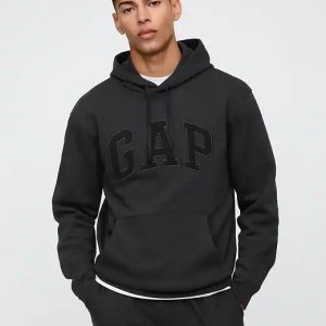 Relaxed Gap Logo Hoodie - Black