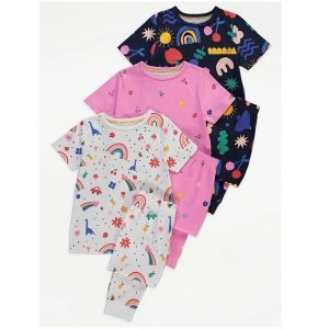 Bright and Fun Short Sleeve Pyjamas 3 Pack
